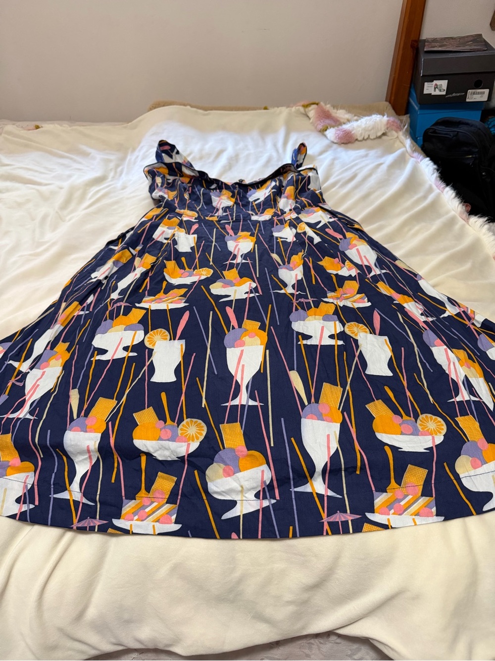 Nwt Emily & Fin Ice Cream Women's Navy Floral-Print Fit & Flare Dress Xl — image 4 of 8